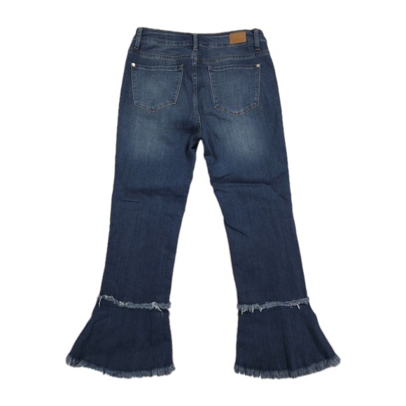 Judy Blue Jeans Womens 7 28 Crop Flare Leg Denim Frayed Hem - Picture 3 of 9